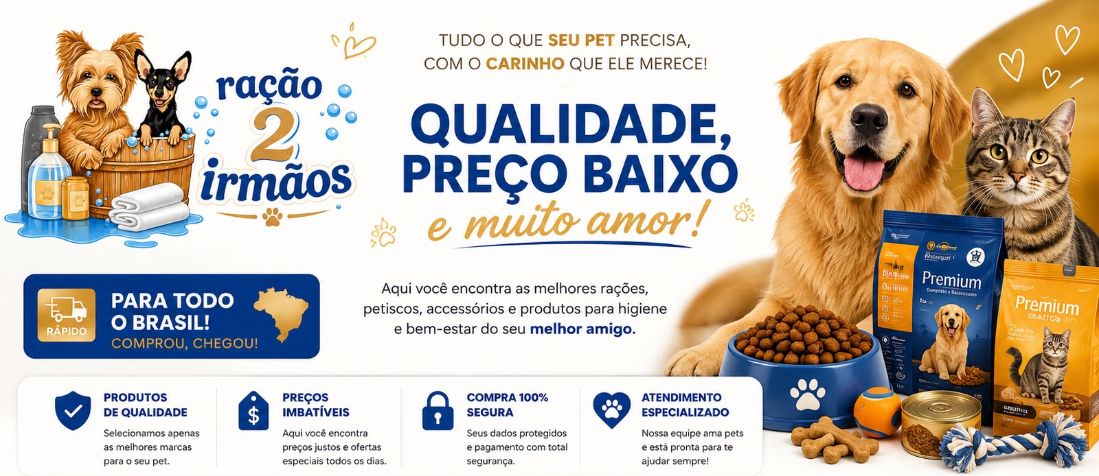 Ração 2 Irmãos — Tudo para o seu pet, do alimento ao carinho