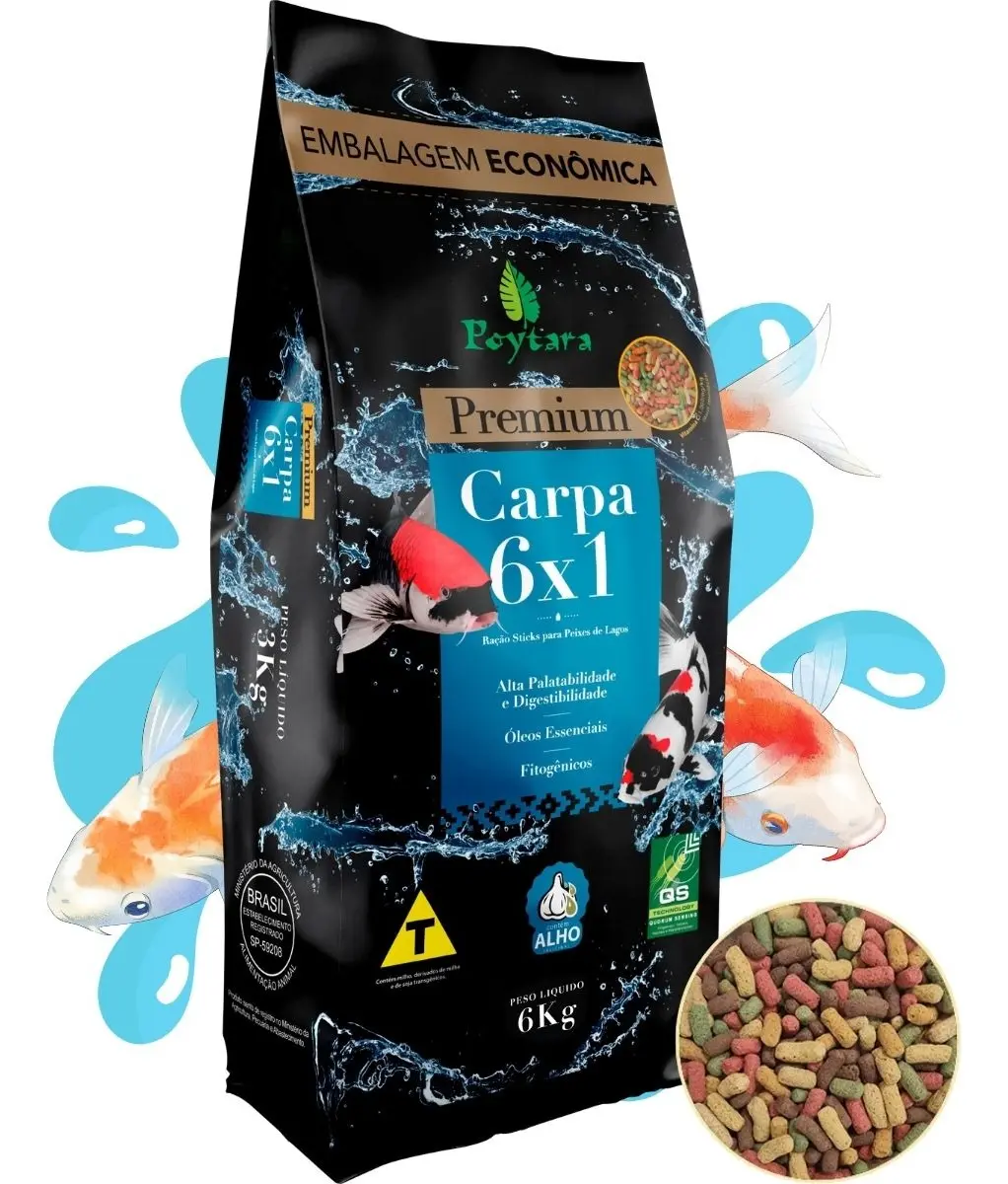 Ração Para Carpas Poytara Sticks Premium 6kg Mix 6x1