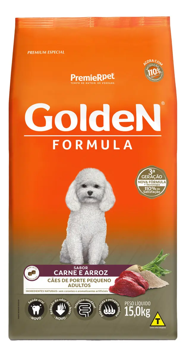 Ração Golden Fórm Mini Cães Adultos Port Pequeno Carne 15kg