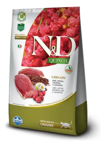 Ração Farmina N&amp;D Quinoa Urinary Pato para Gatos Adultos 7,5kg
