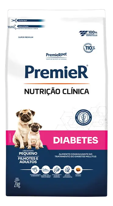 Premier Diabetes 2 Kg Porte Pequeno Cães Adultos