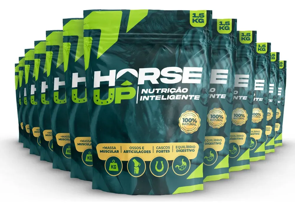 Kit de 12 Suplementos Horse Up Para Cavalos: Crescimento, Massa e Força